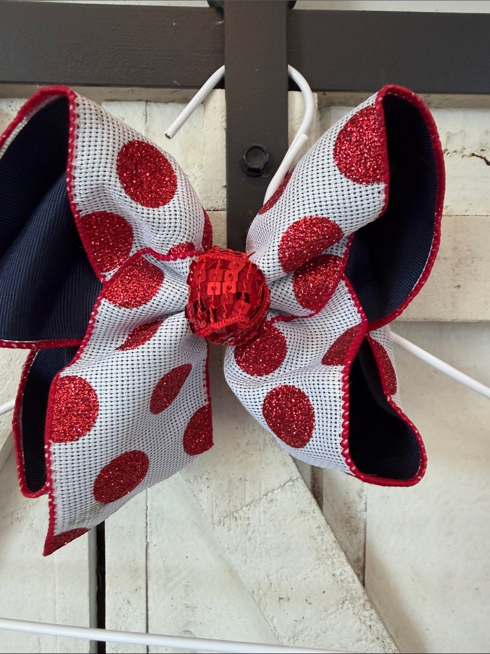 Red Polka Dot Kids Hair Bow